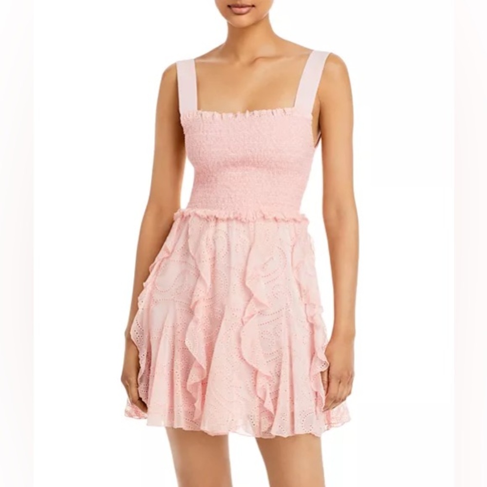 Alice + Olivia Jocelyn Smocked Mini Dress NWT